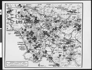 Los Angeles Chamber of Commerce map of airports, 1927