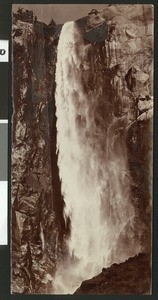 View of Bridal Veil Falls in Yosemite National Park, ca.1920