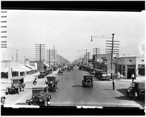 View of the intersection of Whittier Boulevard and Ocean View Avenue, ca.1924