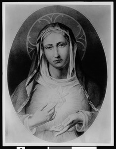 "The Sacred Heart of Mary", a painting by Massard depicting Mary in iconic portrait