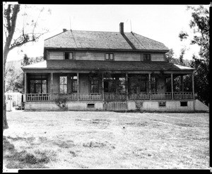 Exterior view of the house on Henry Newhall's ranch in Newhall