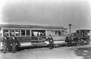 Dummy railroad line that ran from Hoover Street and Temple Street to East Hollywood, ca.1892