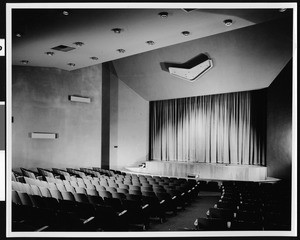 Interior view of an auditorium at El Camino College, 1958