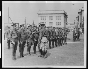 R.O.T.C. rifle inspection at Franklin High School, 1927