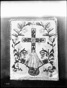 Embroidered case (one of two) for altar missal of Mission Santa Clara, ca.1908