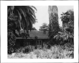 Exterior view of the Palomares Adobe after restoration, Pomona, 1938