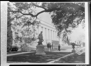 Statues in front of the Henry E. Huntington Library and Art Gallery in San Marino, ca.1931