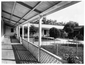 The patio at Guajome Ranch, San Diego County, ca.1901-1930