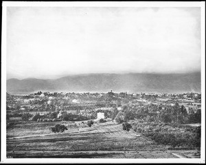 South Pasadena in panorama looking northwest from Columbia Hill, ca.1880