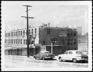 Demolition of Aida Apartment Hotel at 247 South Flower Street near Third Street, Los Angeles, ca.1963