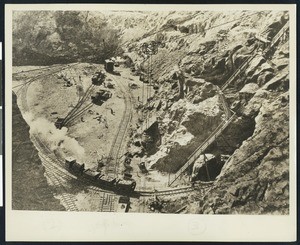 Birdseye view of the Main Quarry of the Bell Asbestos Mines, Thelford Mines, Canada, July 1928