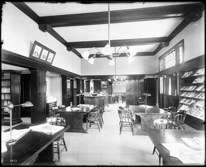Interior view of the Covina Public Library (Carnegie Library), Covina, ca.1920
