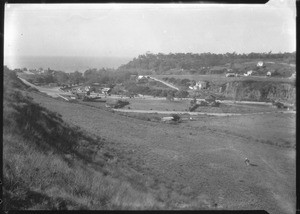 View of Santa Monica Canyon looking west towards the ocean, 1912