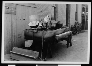 Equipment in a Department of Public Works Sewer Maintenance yard