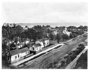 View of Santa Monica looking southwest from the tower of the Academy of Holy Names, ca.1900