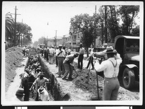 Workers on the Jefferson Street Storm Drain, ca.1930