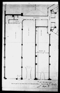 Drawing of the floor plan of the Marquette Building in Chicago, ca.1930