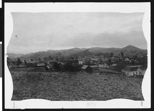 General view of Arroyo Grande, showing the grammar and high school, in California