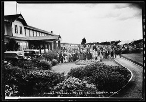 Kilauea Volcano House, showing large crowd in background, Hawaii National Park