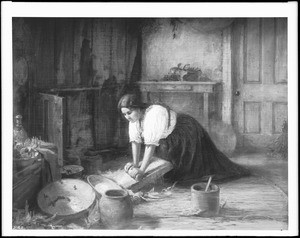 Drawing of Doña Mariana Coronel as "La Tortillera", ca.1890-1902