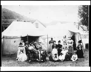 Group portrait of an exposition group at Santa Catalina Island, ca.1890-1899