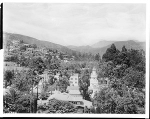 Birdseye view of the Hollywood Hills and Cahuenga Pass, ca.1926