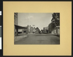 Unidientified downtown street in Chino, ca.1900