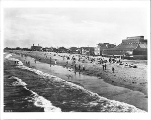 Bathers at Redondo Beach north shore, ca.1905