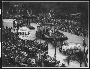 Motorized float at the Pasadena Tournament of Roses celebration, ca.1920