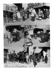 Six street scenes of early Chinatown, ca.1900