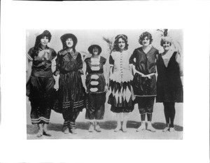 Six women in bathing costumes, ca.1910