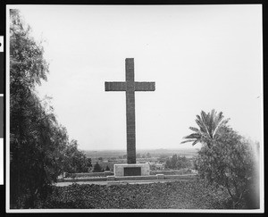 Junipero Serra Memorial Cross on Presidio Hill in San Diego, ca.1880