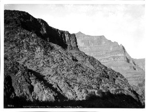 View of Powells Point from Peach Springs route, Grand Canyon, Arizona, 1900-1930