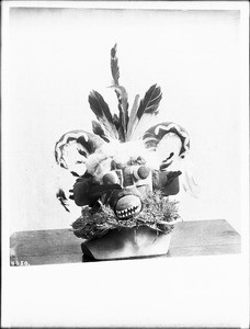 Hopi Indian kachina ceremonial mask and headdress, ca.1900