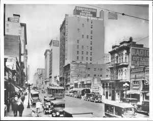 View of Spring Street looking north from Eighth Street, Los Angeles, ca.1926