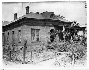 The Woodhead Residence on the corner of North Broadway and College Street, Los Angeles, 1883