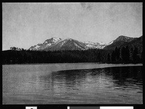 Entrance to Emerald Bay with snow-capped Mount Tallac in the background, Lake Tahoe, ca.1910