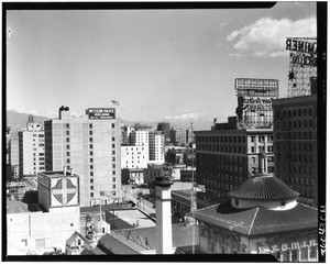 View from the Chamber of Commerce building, showing the cityscape in Los Angeles, 1930