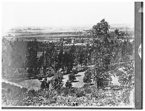 A panoramic view, southeast from Kratosia (?) Hill, of a field, 1899