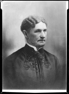 Portrait of Charlotte Gray Rowland, second wife of John Rowland, owner of La Puente Ranch, ca.1900