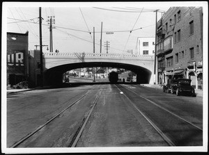 Sunset Boulevard overpass on Glendale Boulevard after reconstruction, October 4, 1934