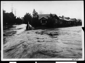 Flooded street at Buchanan and Aldama, February 1931