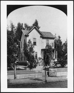 Exterior view of Judge Widney's residence in Los Angeles, ca.1870-1900