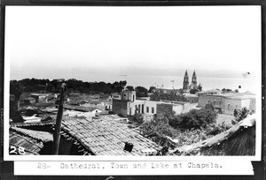 Cathedral, town and lake at Chapala, Mexico