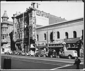 Exterior view of the U. S. Hotel, built circa 1860s and demolished in March 1939