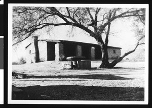 Exterior view of the Vallecito Stage Station, as reconstructed in 1934, San Diego, ca.1978