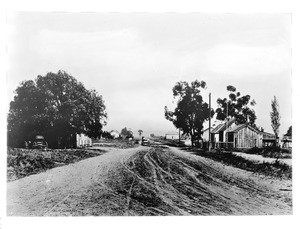 View of Third Street looking north from Canal Street (later Avalon Street) in Wilmington, Los Angeles, 1911