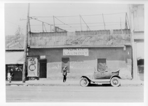 Yuen Kee Laundry building on Spring Street and Sunset Boulevard, Los Angeles