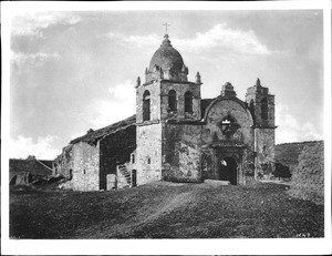 Mission Carmel (San Carlos Borromeo de Carmelo) in Monterey, California, prior to restoration, ca.1875