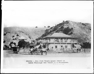 San Jose Ranch House, built by Ygnacio Palomares and owned by Louis Phillips, Spadra, ca.1875